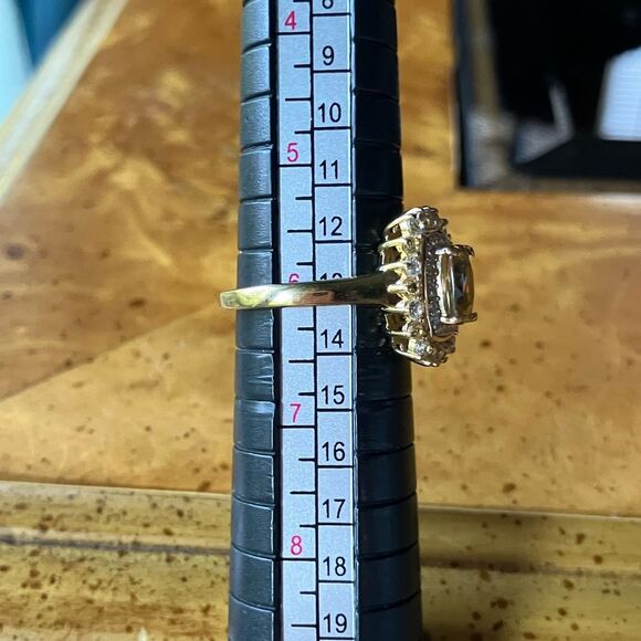 Natural Yellow Zircon Yellow Sapphire Sterling Silver Ring Size 6 - Picture 8 of 9